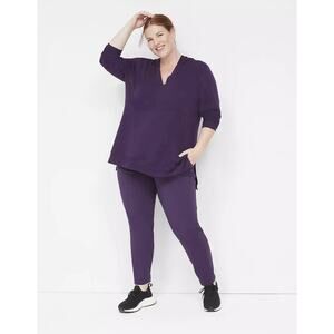 Livi Active Pants Women’s 22 / 24 Ankle Trouser Purple Wicking Athleisure NWT